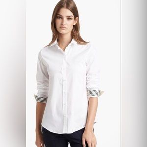 Classic white Burberry button down. XS. Like new.